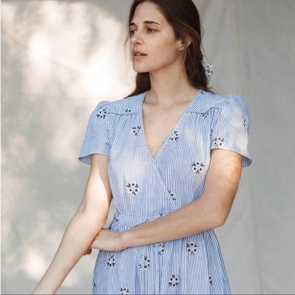 🚨 S O L D 🚨 NWT Christy Dawn Stripe Blossom Embroidered floral dress - Picture 4 of 16